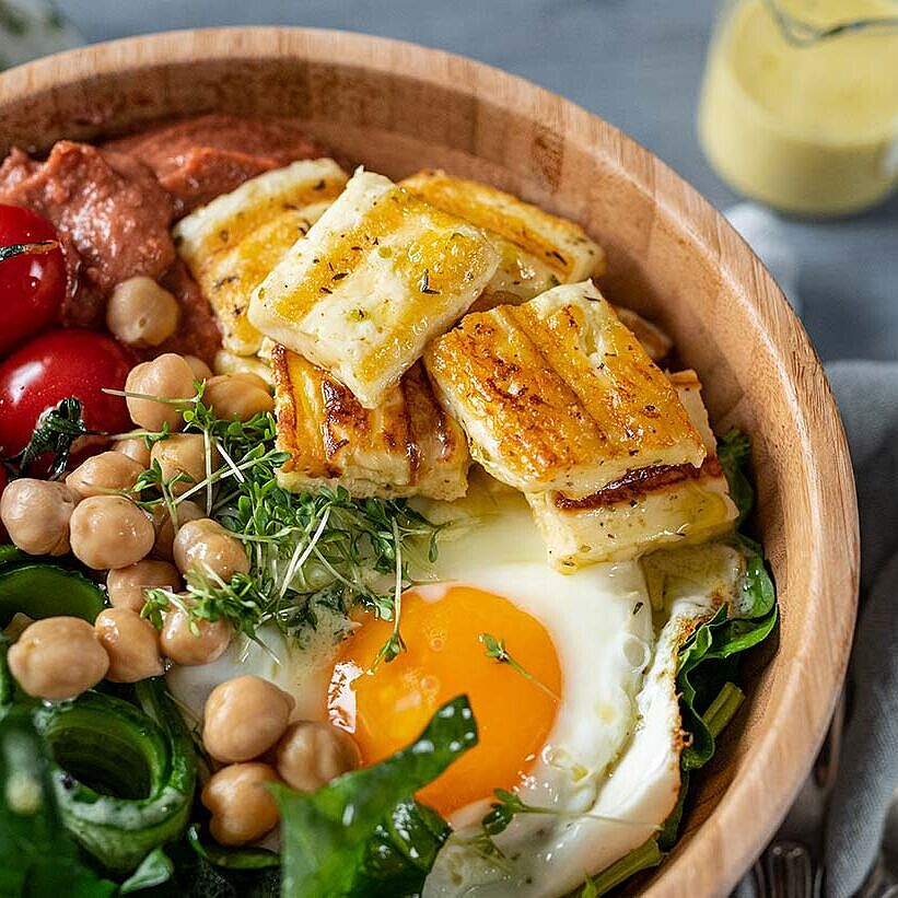 Bio Grillkaese Brunch Bowl