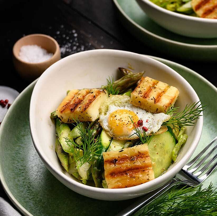 GAZİ Bio Grillkäse Spargelsalat