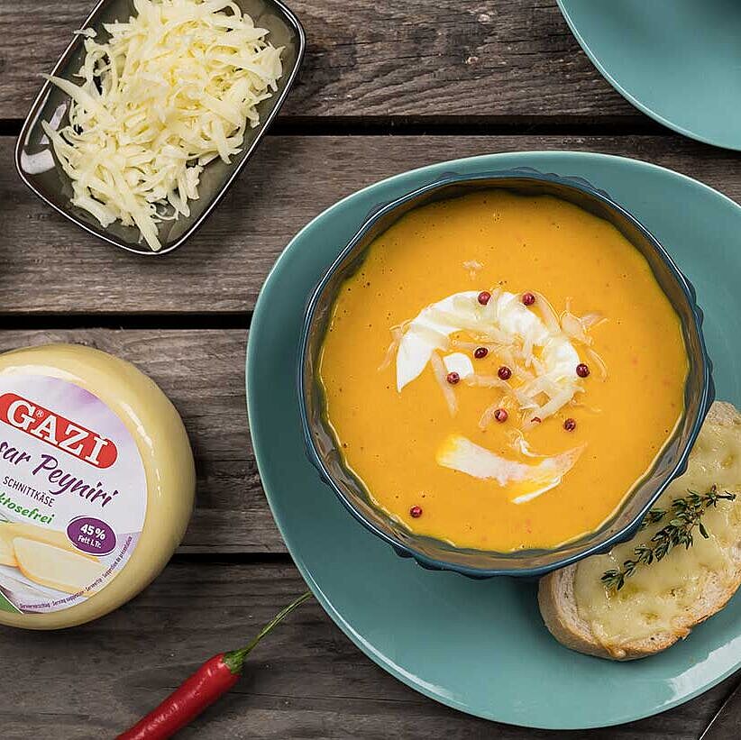 GAZİ Laktosefrei Kashkaval Kürbissuppe 