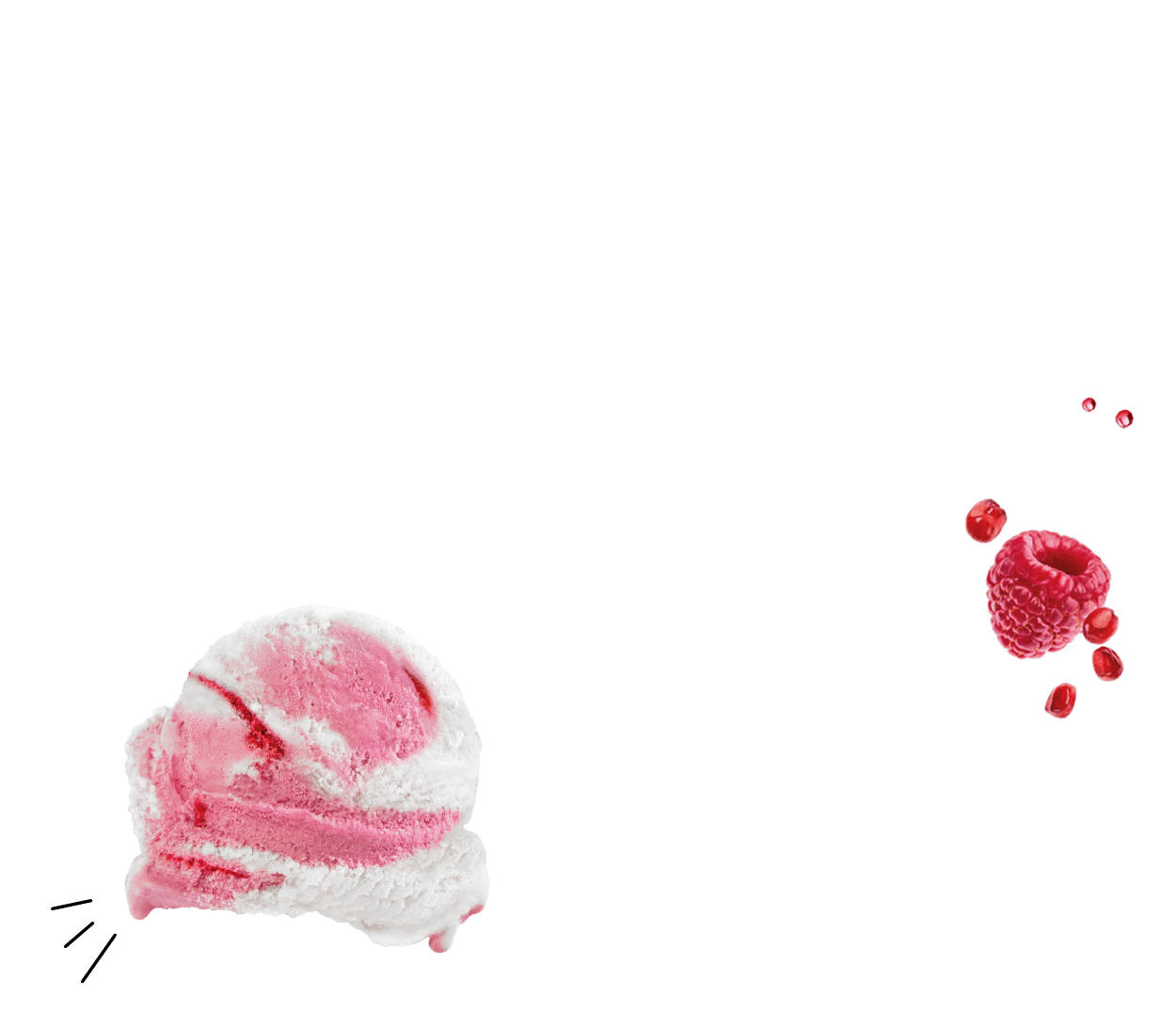 GAZi Joghurteis Granatapfel Himbeere Kugel