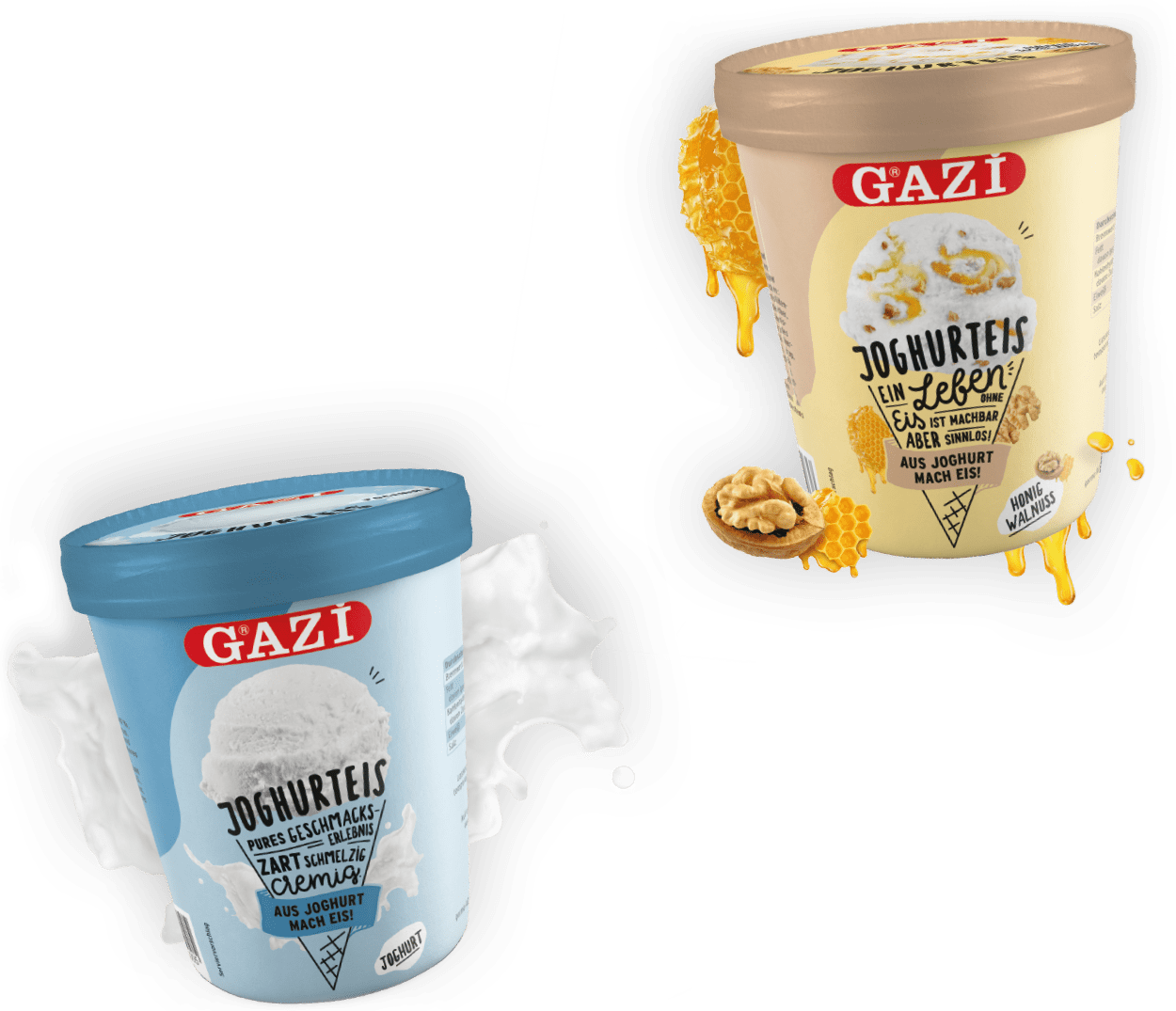 GAZi Eis Welt Banner Honig Walnuss