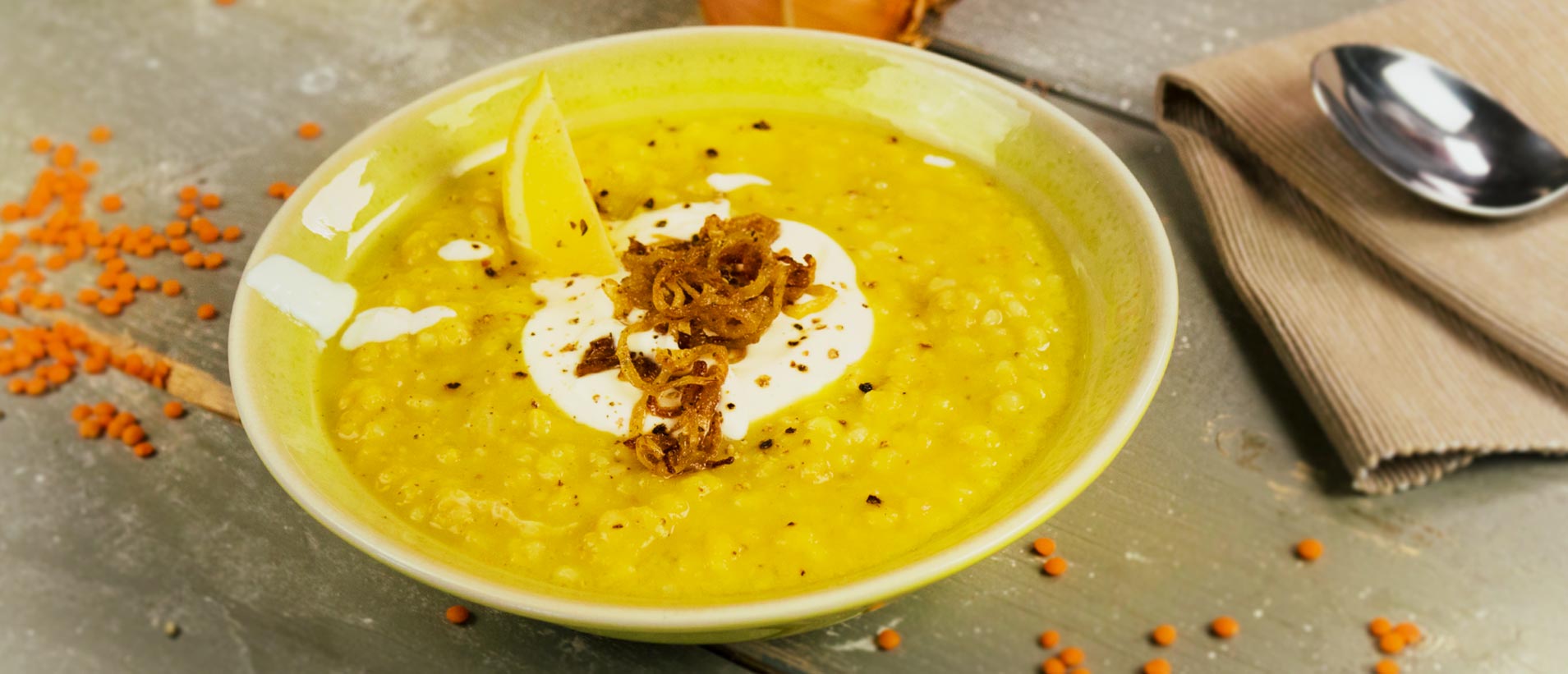 GAZi Rezept Sahnejoghurt Rote-Linsen-Suppe