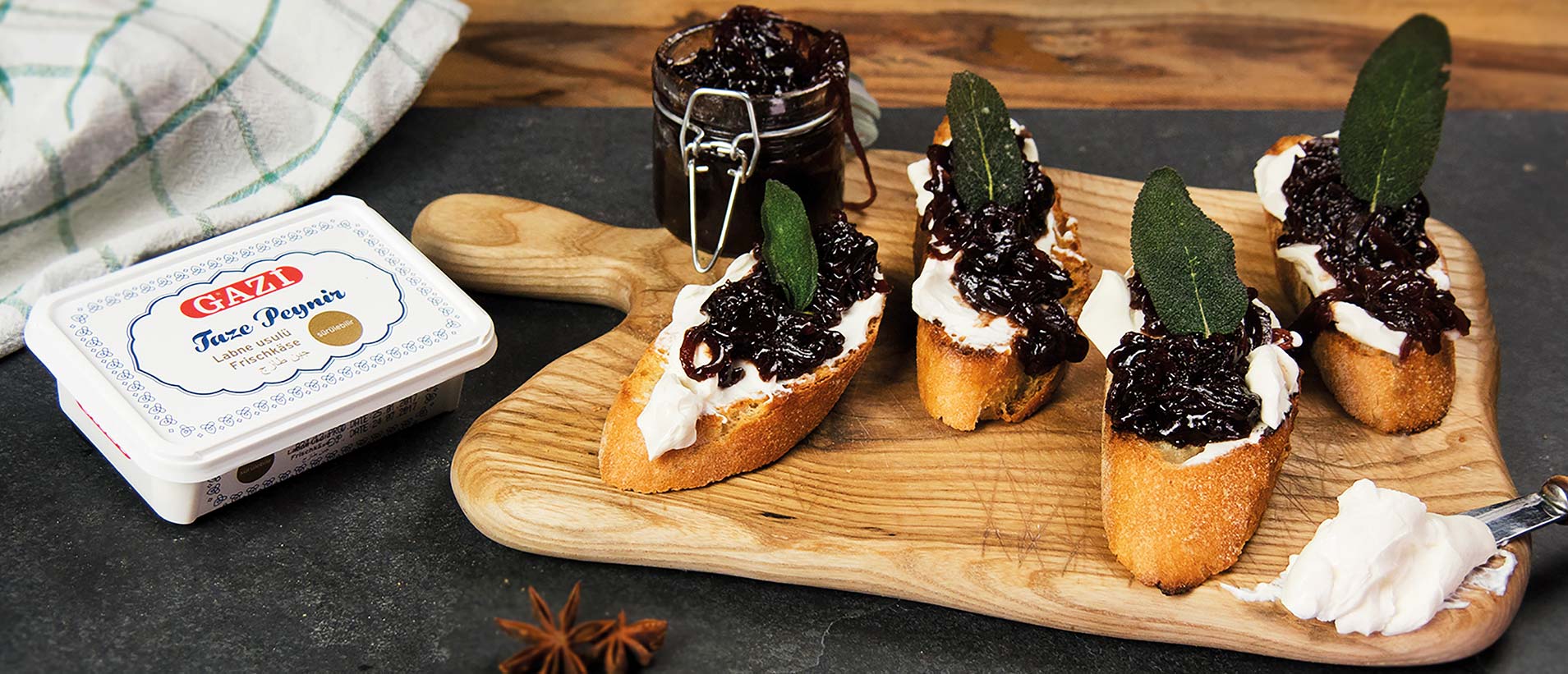 GAZi Rezepte Taze Peynir Bauernbrot mit Chutney