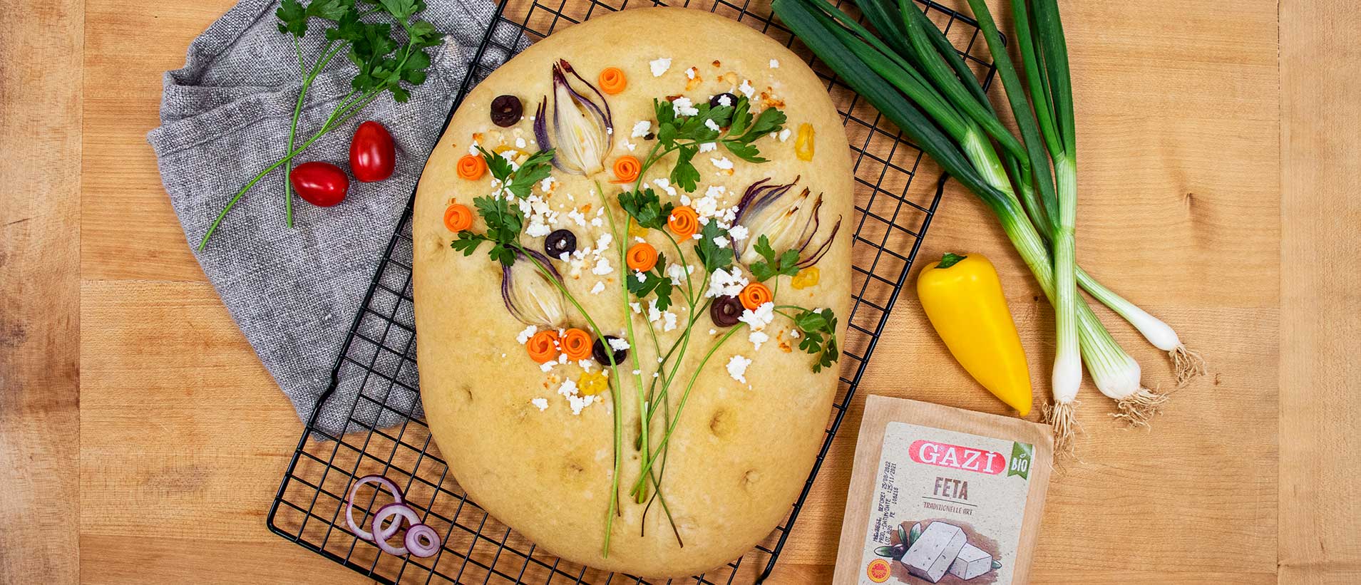Garden Focaccia mit Bio Feta