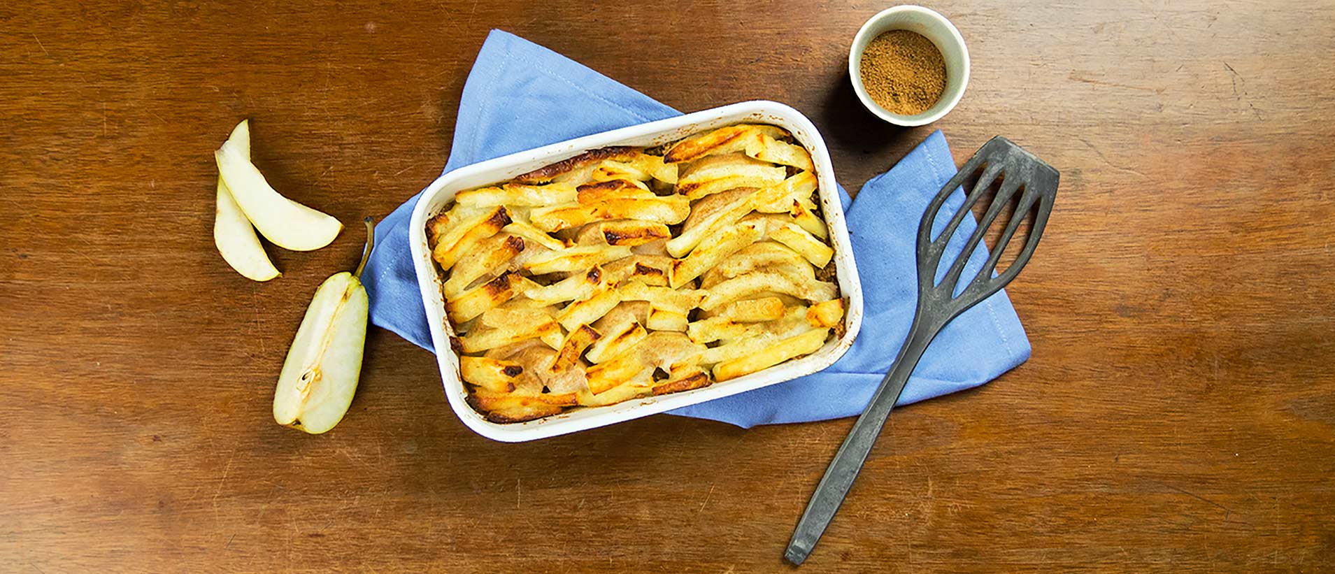 Couscous-Birnen-Auflauf mit Halloumi